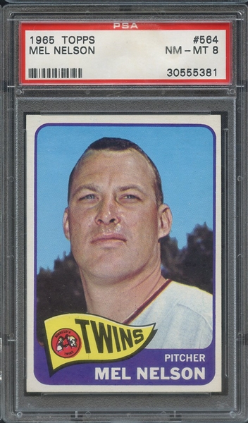 1965 TOPPS 564 MEL NELSON PSA NM-MT 8