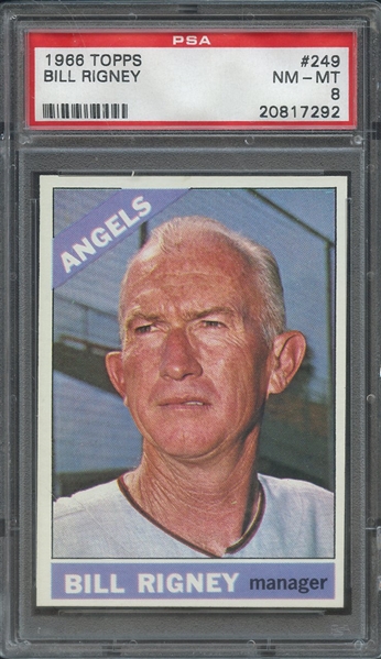 1966 TOPPS 249 BILL RIGNEY PSA NM-MT 8