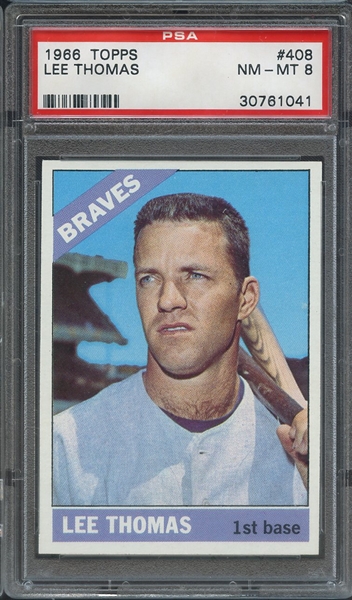 1966 TOPPS 408 LEE THOMAS PSA NM-MT 8