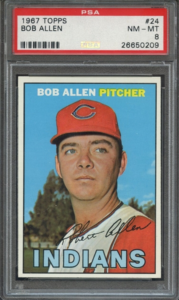 1967 TOPPS 24 BOB ALLEN PSA NM-MT 8
