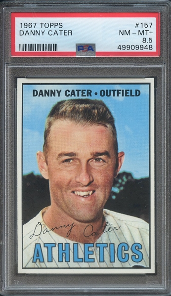 1967 TOPPS 157 DANNY CATER PSA NM-MT+ 8.5