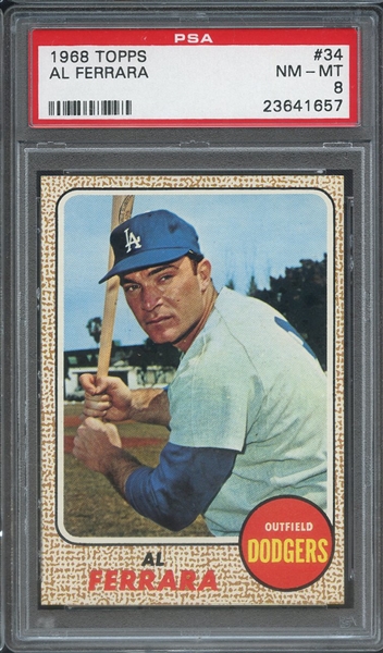 1968 TOPPS 34 AL FERRARA PSA NM-MT 8