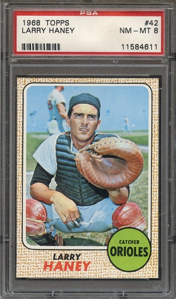 1968 TOPPS 42 LARRY HANEY PSA NM-MT 8