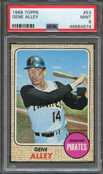 1968 TOPPS 53 GENE ALLEY PSA MINT 9
