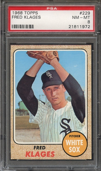 1968 TOPPS 229 FRED KLAGES PSA NM-MT 8
