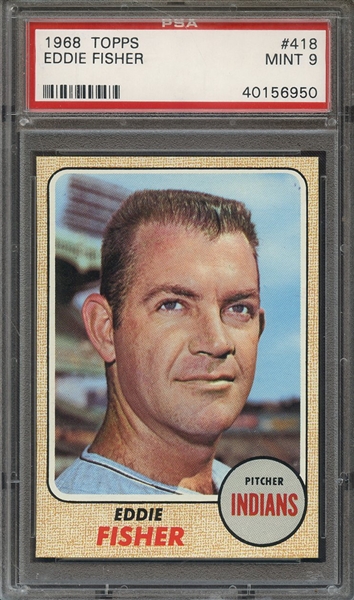 1968 TOPPS 418 EDDIE FISHER PSA MINT 9