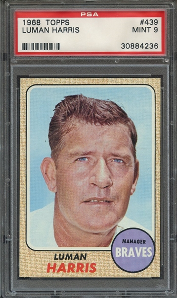 1968 TOPPS 439 LUMAN HARRIS PSA MINT 9