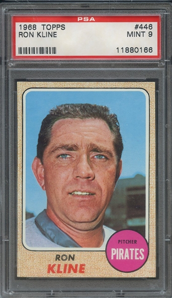 1968 TOPPS 446 RON KLINE PSA MINT 9