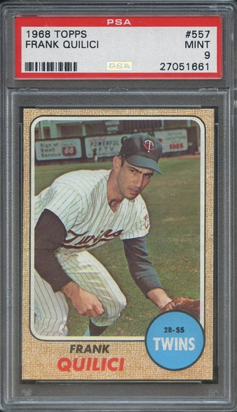 1968 TOPPS 557 FRANK QUILICI PSA MINT 9