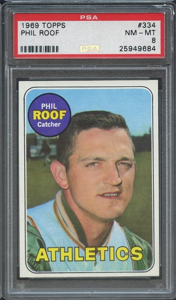 1969 TOPPS 334 PHIL ROOF PSA NM-MT 8