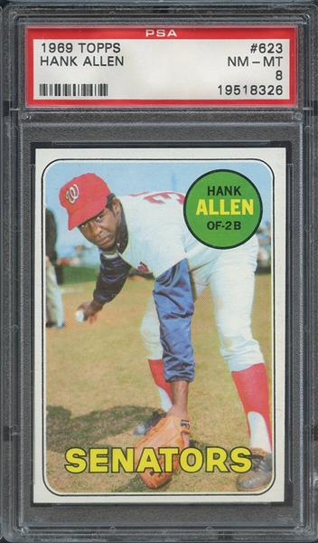 1969 TOPPS 623 HANK ALLEN PSA NM-MT 8