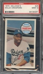 1970 KELLOGGS 26 WILLIE CRAWFORD PSA MINT 9