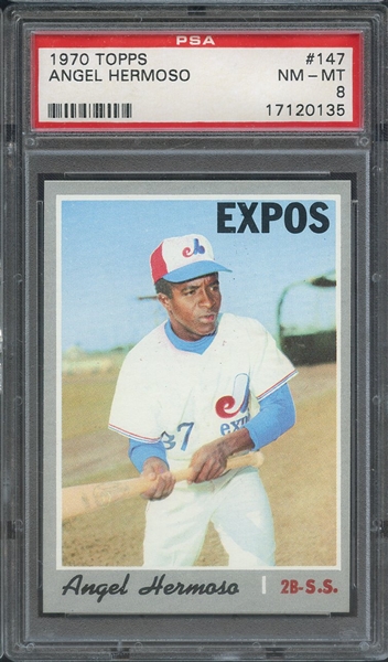 1970 TOPPS 147 ANGEL HERMOSO PSA NM-MT 8