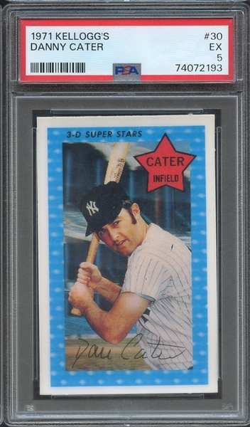 1971 KELLOGG'S 30 DANNY CATER PSA EX 5