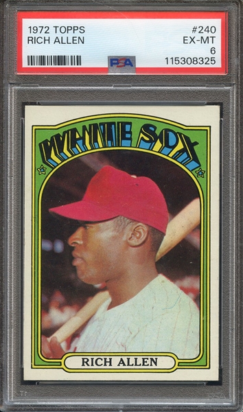 1972 TOPPS 240 RICH ALLEN PSA EX-MT 6
