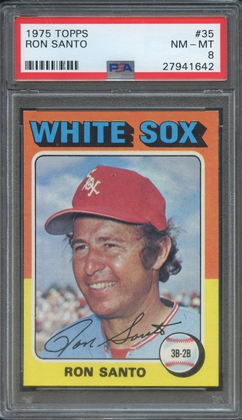 1975 TOPPS 35 RON SANTO PSA NM-MT 8