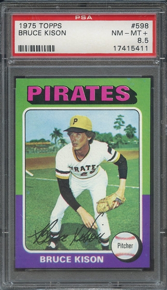 1975 TOPPS 598 BRUCE KISON PSA NM-MT+ 8.5