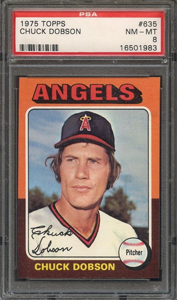 1975 TOPPS 635 CHUCK DOBSON PSA NM-MT 8