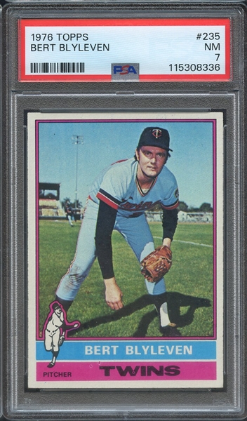 1976 TOPPS 235 BERT BLYLEVEN PSA NM 7