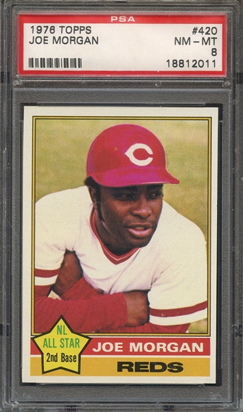 1976 TOPPS 420 JOE MORGAN PSA NM-MT 8