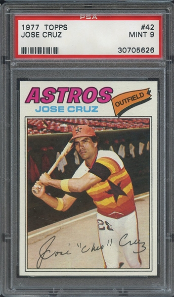 1977 TOPPS 42 JOSE CRUZ PSA MINT 9
