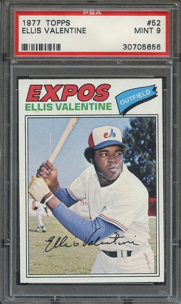 1977 TOPPS 52 ELLIS VALENTINE PSA MINT 9