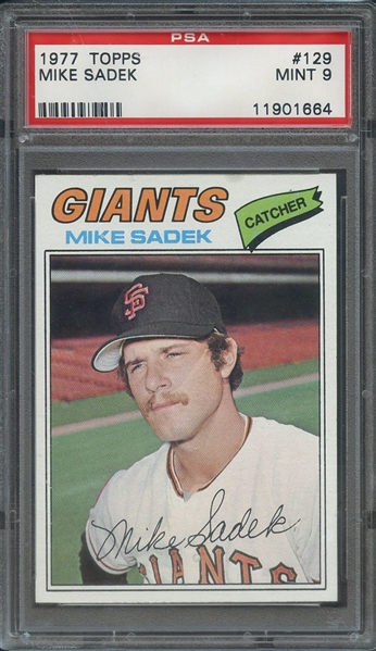 1977 TOPPS 129 MIKE SADEK PSA MINT 9