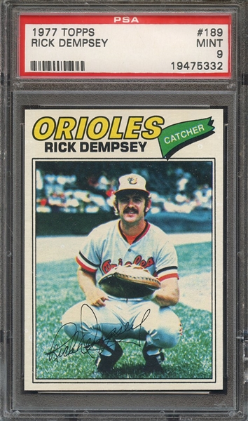 1977 TOPPS 189 RICK DEMPSEY PSA MINT 9
