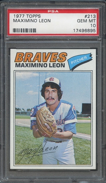 1977 TOPPS 213 MAXIMINO LEON PSA GEM MT 10