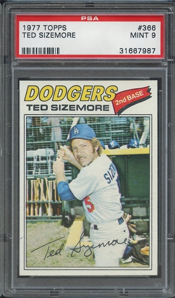 1977 TOPPS 366 TED SIZEMORE PSA MINT 9