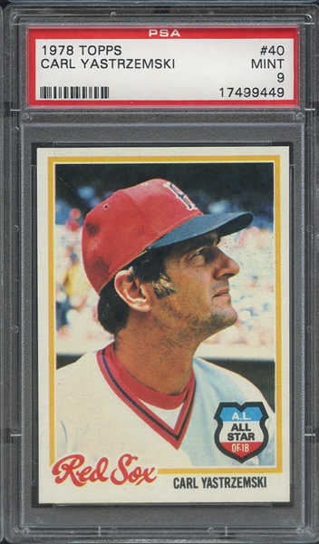1978 TOPPS 40 CARL YASTRZEMSKI PSA MINT 9