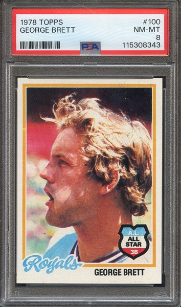 1978 TOPPS 100 GEORGE BRETT PSA NM-MT 8