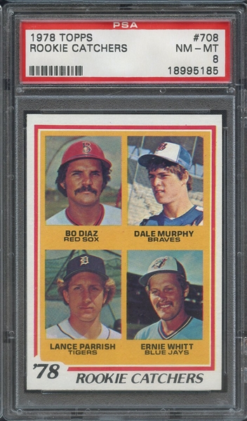1978 TOPPS 708 ROOKIE CATCHERS PSA NM-MT 8
