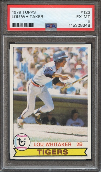 1979 TOPPS 123 LOU WHITAKER PSA EX-MT 6