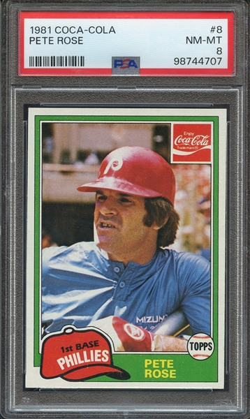 1981 COCA-COLA 8 PETE ROSE PSA NM-MT 8