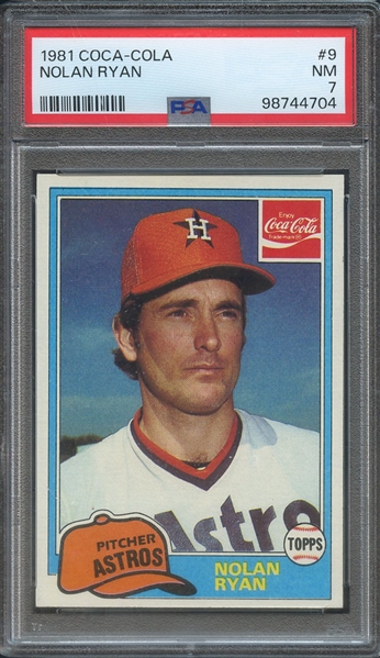 1981 COCA-COLA 9 NOLAN RYAN PSA NM 7
