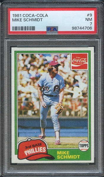 1981 COCA-COLA 9 MIKE SCHMIDT PSA NM 7