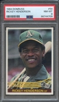 1984 DONRUSS 54 RICKEY HENDERSON PSA NM-MT 8