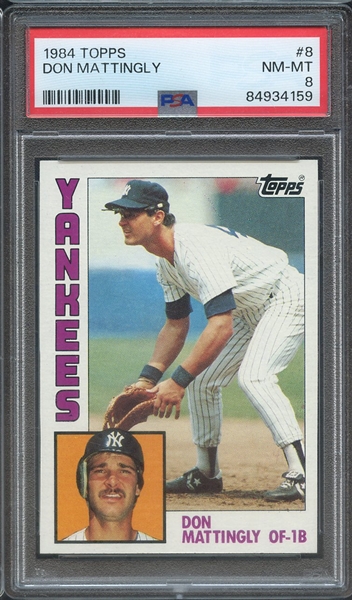1984 TOPPS 8 DON MATTINGLY PSA NM-MT 8