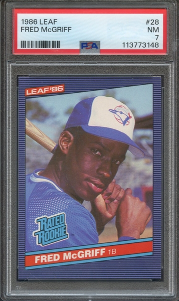 1986 LEAF 28 FRED McGRIFF PSA NM 7
