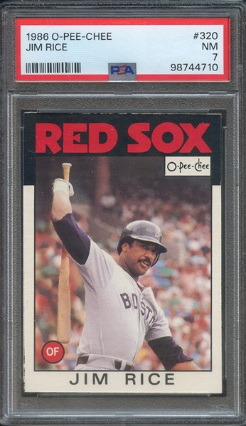 1986 O-PEE-CHEE 320 JIM RICE PSA NM 7