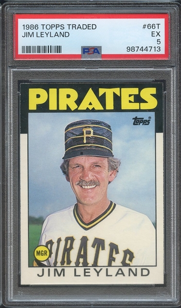 1986 TOPPS TRADED 66T JIM LEYLAND PSA EX 5