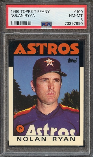 1986 TOPPS TIFFANY 100 NOLAN RYAN PSA NM-MT 8