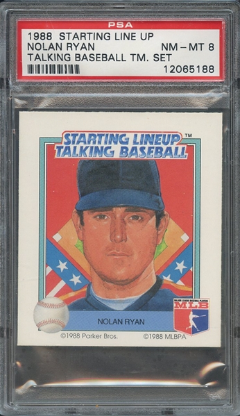 1988 STARTING LINE UP TALKING BASEBALL TEAM SET NOLAN RYAN TALKING BASEBALL TM. SET PSA NM-MT 8