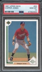 1991 UPPER DECK 55 CHIPPER JONES PSA GEM MT 10
