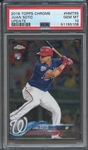 2018 TOPPS CHROME UPDATE HMT55 JUAN SOTO UPDATE PSA GEM MT 10