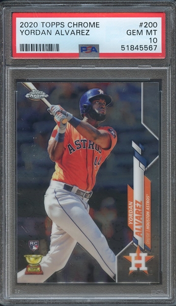 2020 TOPPS CHROME 200 YORDAN ALVAREZ PSA GEM MT 10