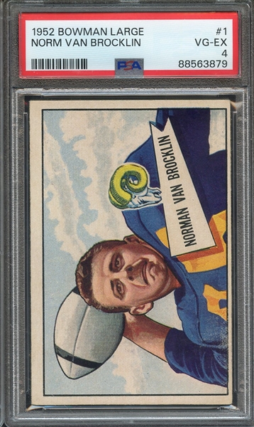 1952 BOWMAN LARGE 1 NORM VAN BROCKLIN PSA VG-EX 4