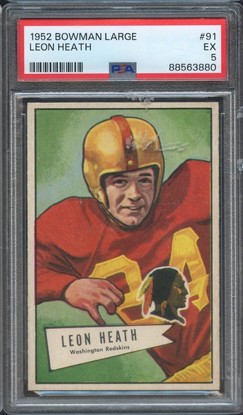 1952 BOWMAN LARGE 91 LEON HEATH PSA EX 5