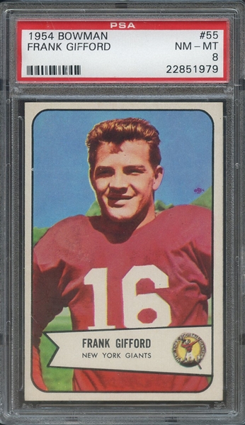 1954 BOWMAN 55 FRANK GIFFORD PSA NM-MT 8